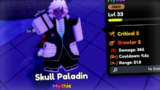 Showcasing My New Evolved Double Trait Skull Paladin ⭐ In Anime Defenders!