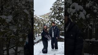 Our First Snow ❄️ Dance 💃🏻🕺🏻 #shorts #couple #relationship