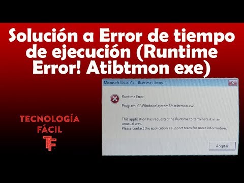 Solución a Error de tiempo de ejecución Runtime Error! Atibtmon exe