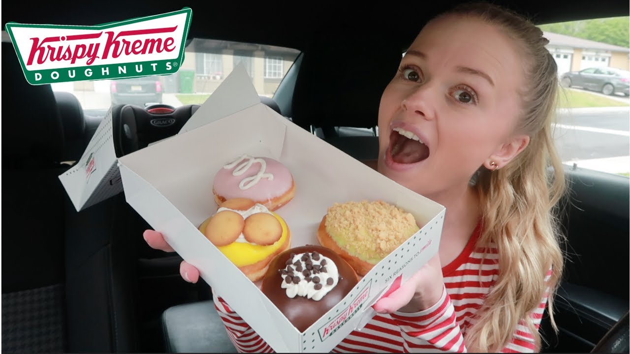 Krispy Kreme DOUGHNUTS banana pudding, strawberries & kreme, ley lime