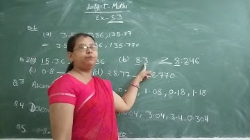 Decimals  ||  Class -5th  ||  Chapter - 5  | |  Exercise - 5.3