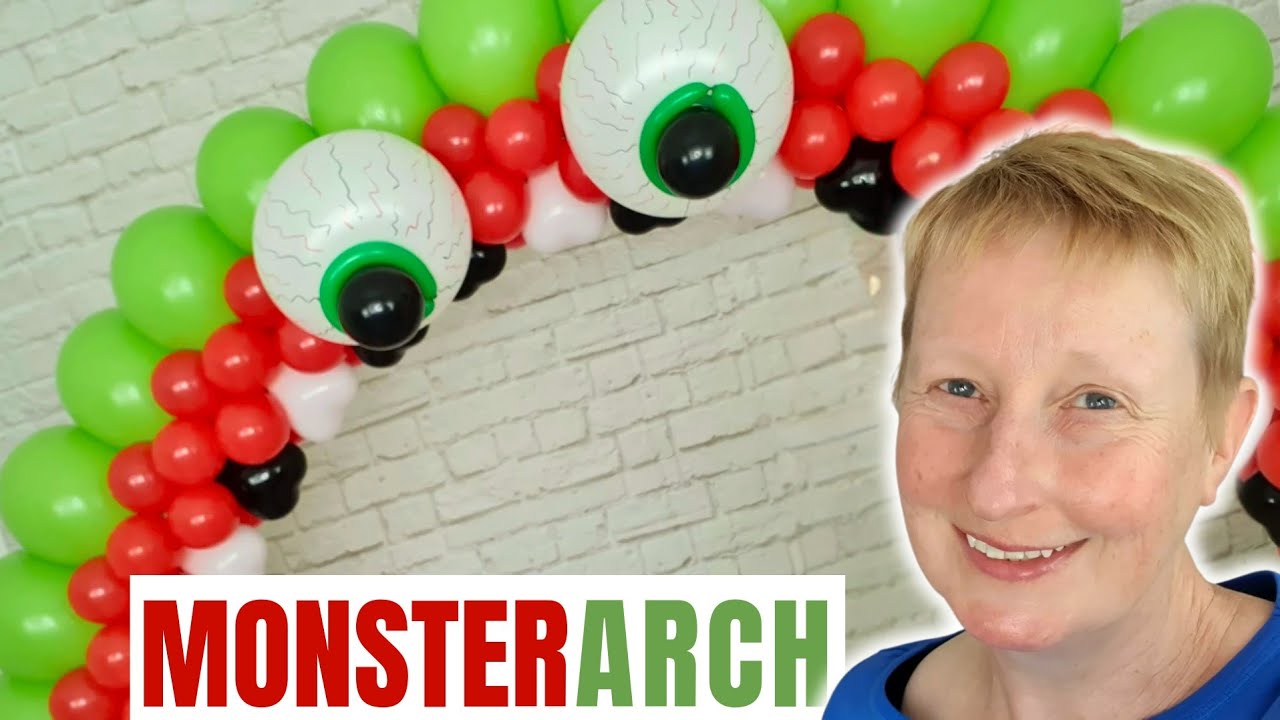 Как сделать столовую арку из воздушных шаров с монстрами на Хэллоуин 🎃