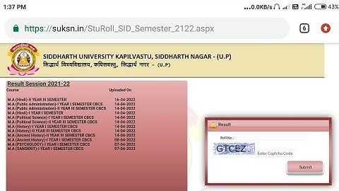 ba 1st year result 2022 kaise dekhe || siddharth university