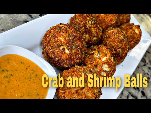 Crab and Shrimp Balls  With Cajun Cream Sauce