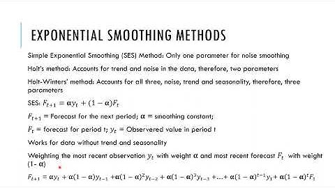 Time Series & Forecast (components, Models, Methods, Averaging, Exponential Smoothing, R-Code)