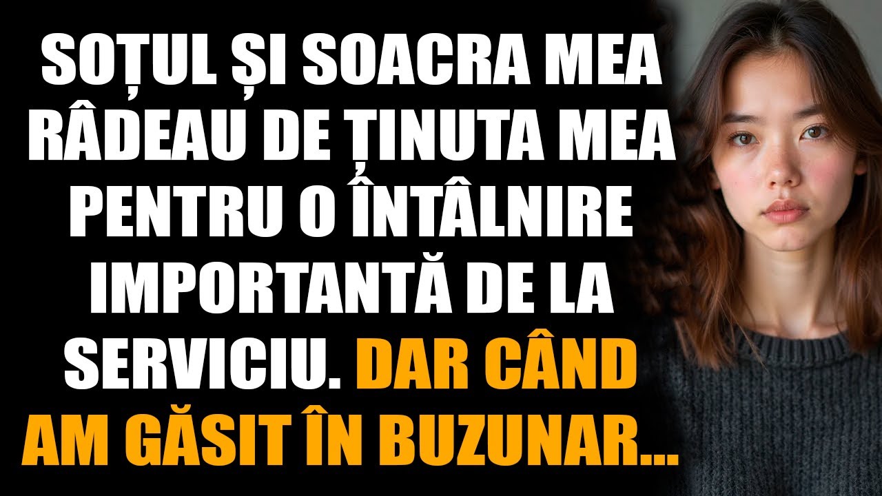 Soțul și soacra mea râdeau de ținuta mea pentru o întâlnire importantă de la serviciu. Dar când...