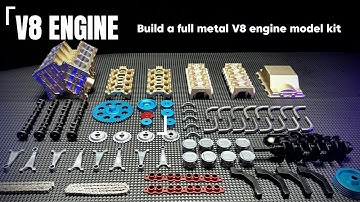 Assemble an All-Metal mini V8 Engine Model.START IT!