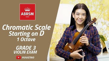 ABRSM : Grade 3 | Chromatic Scale - Starting on D - 1 Octave | Violin Exam