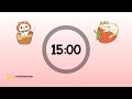 Cute Strawberry Cats – 15 Minutes Countdown Timer With Happy Music | Adorable Classroom Timer