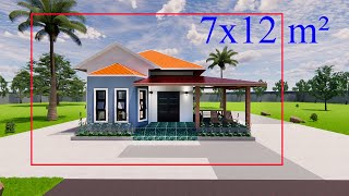 [7 x 12 m²] 1 Floor Home Design For Small Family  | Home Desing | SLDesignArch*