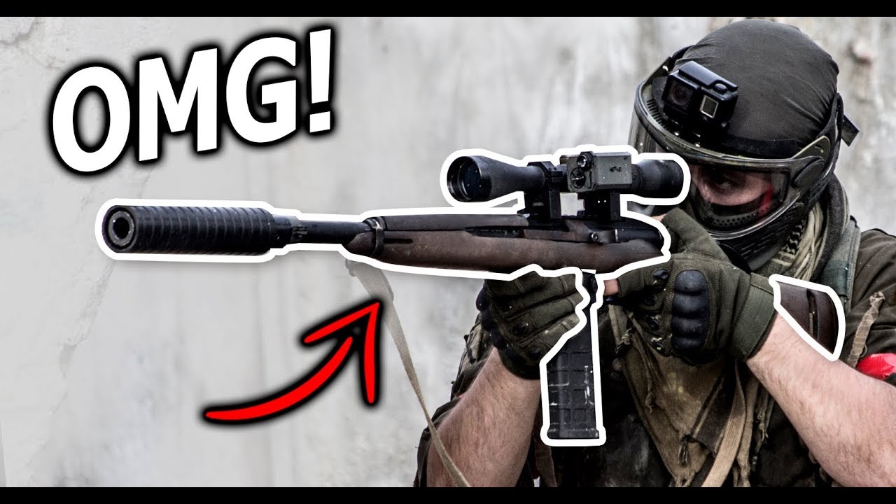 REAL WW2 M1 CARBINE paintball sniper WRECKS WHOLE TEAM! OMG YouTube