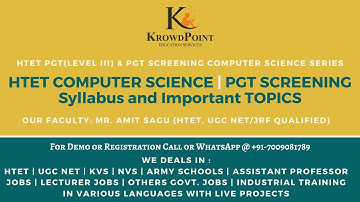 HTET COMPUTER SCIENCE | PGT SCREENING | IMPORTANT TOPICS AND SYLLABUS | KROWDPOINT | MR. AMIT SAGU