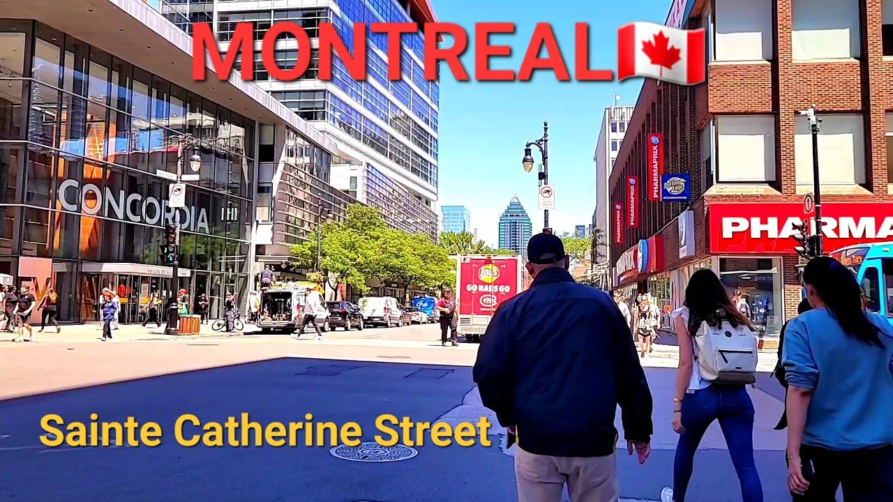 Montreal Sainte Catherine Street Walk - YouTube
