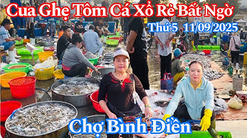 Chợ Bình Điền Sáng Thứ 5 Vắng Người - Cua Ghẹ Tôm Càng Cá Biển Xổ Rẻ Bất Ngờ | 11/09/2025