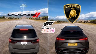 Forza Horizon 5 | Dodge Durango Hellcat 2021 vs. Lamborghini Urus 2019 Performance Comparison