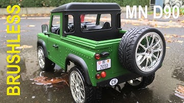 Brushless MN D90 Land Rover With WPL 2 Speed Transmission And Chrome Rims: Test Drive And Crash...