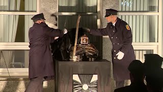 Memorial unveiled for fallen Worcester firefighter Christopher Roy 1 year after his death