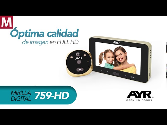 Mirilla digital pantalla de 4,5  grabación HD mod 759 acabado dorado