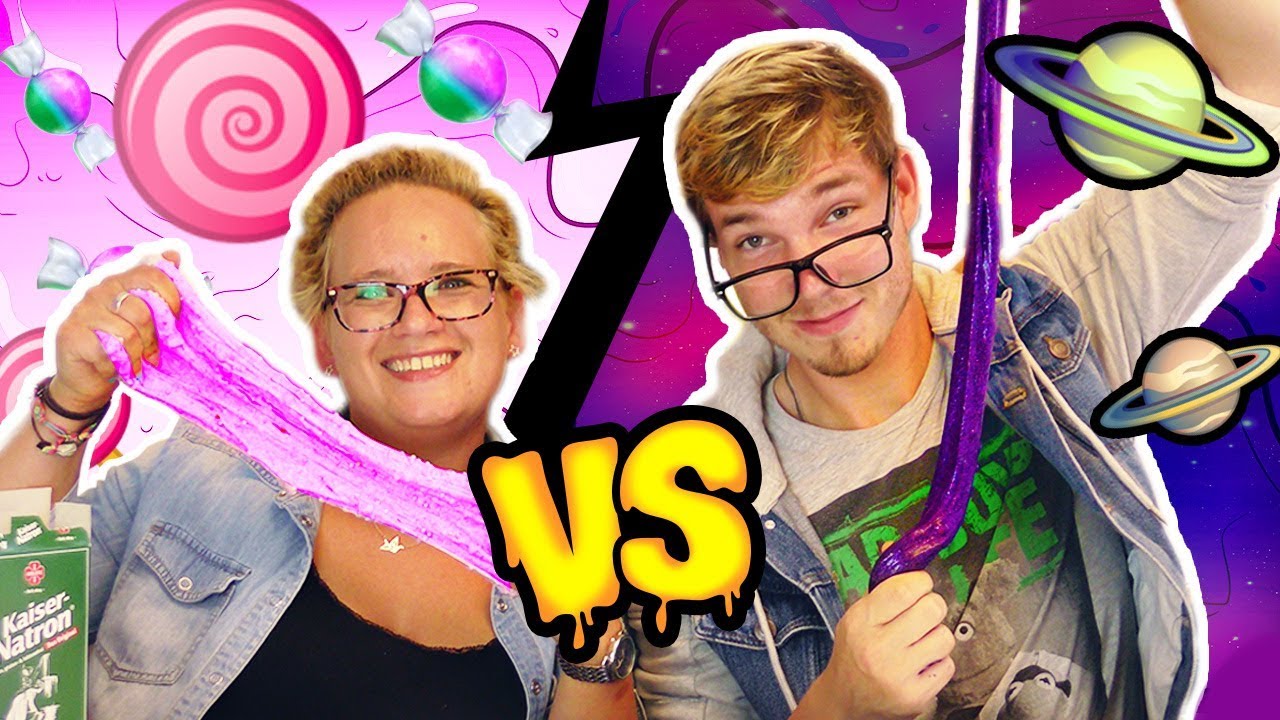 DIY SLIME Challenge | Galaxy vs Candy Slime | Eva vs Felix | Wer macht den BESTEN Slime