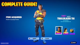 How To COMPLETE ALL TRAILBLAZER TAI QUEST PACK CHALLENGES in Fortnite! (Free Skin Rewards Quests)