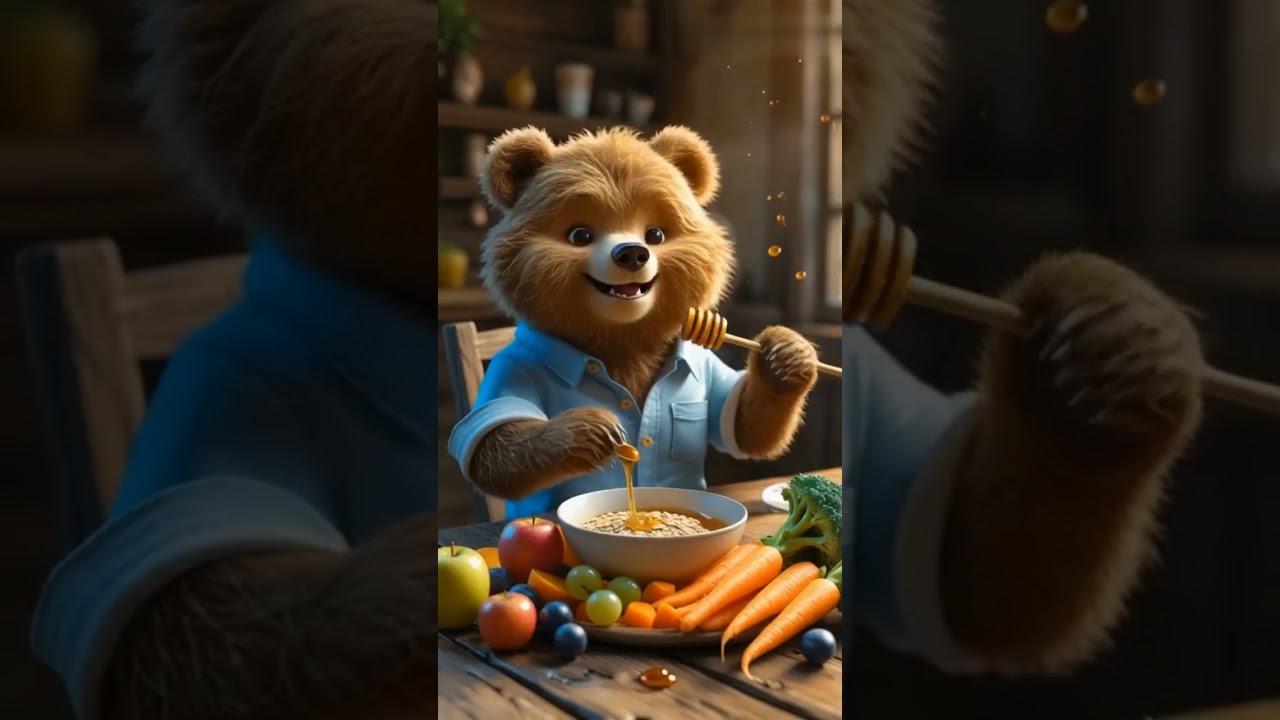 "Cute Bear’s Transformation 🐻💪 From Shy to Confident | Motivational Story for Kids"