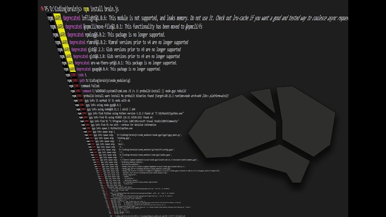 BrainJS install error - SOLVED