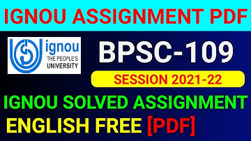 BPSC-109 Solved Assignment 2022, BPSC 109 Solved Assignment 2021-22 in English, BPSC 109 Assignment