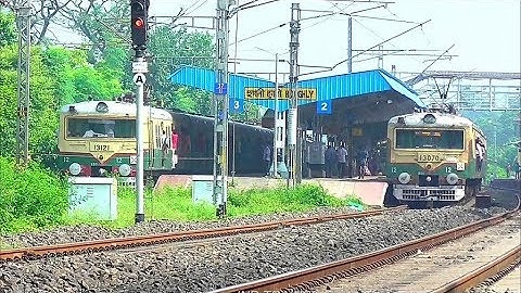 Bandel-Howrah Local Train Crossing with Howrah-Katwa Local at Hogghly Station