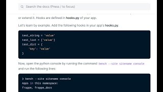 23. Frappe Hooks:  tap into functionality and events - ERPNext