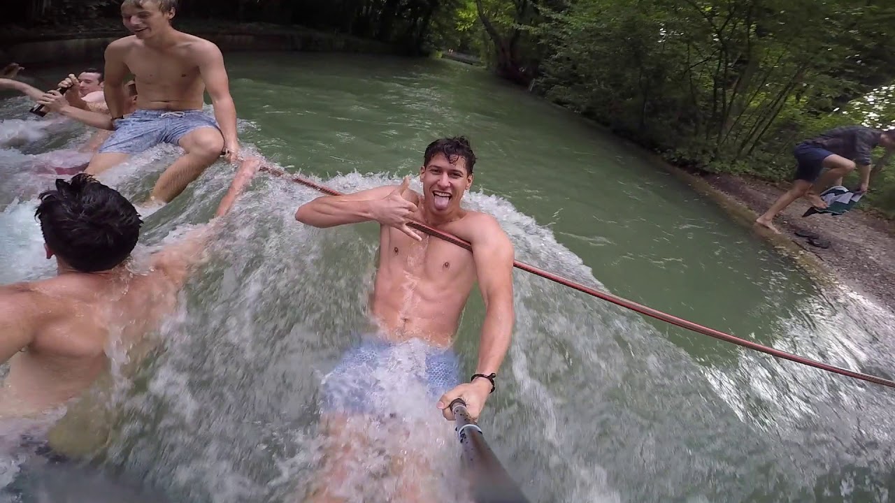 Munich Eisbach Swimming YouTube