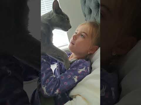 Nilya with cute cat 🐈 love ❤️
