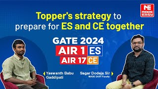 GATE 2024 Top Ranker | ES AIR 1 and CE AIR 17 | Yaswanth Babu Gaddipati | Success Story