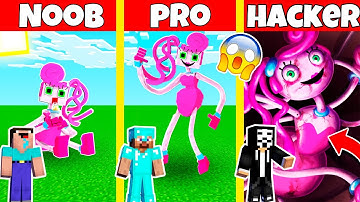 Minecraft Battle: MOMMY LONG LEGS POPPY HOUSE BUILD CHALLENGE - NOOB vs PRO vs HACKER / Animation