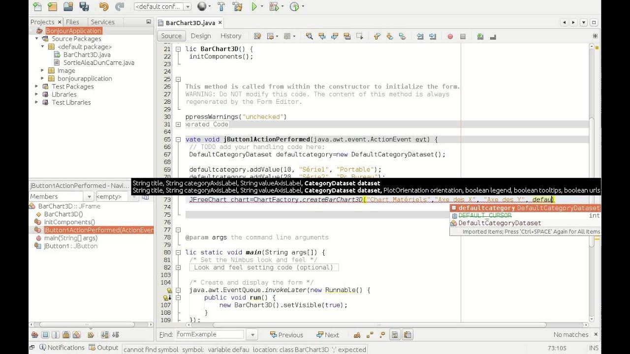 TUTO: How to create BarChart3D, JFreeChart, Bar Chart 3D | Java ...
