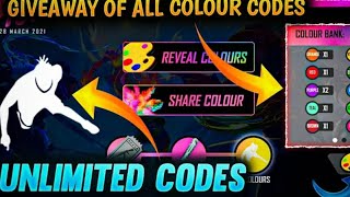 Famous free fire all colour codes /links in description part-1 Wealth