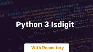 python 3 isdigit