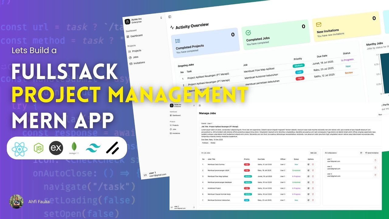 MERN Stack | Project Management App (EP5 - Fitur CRUD Invitation ...