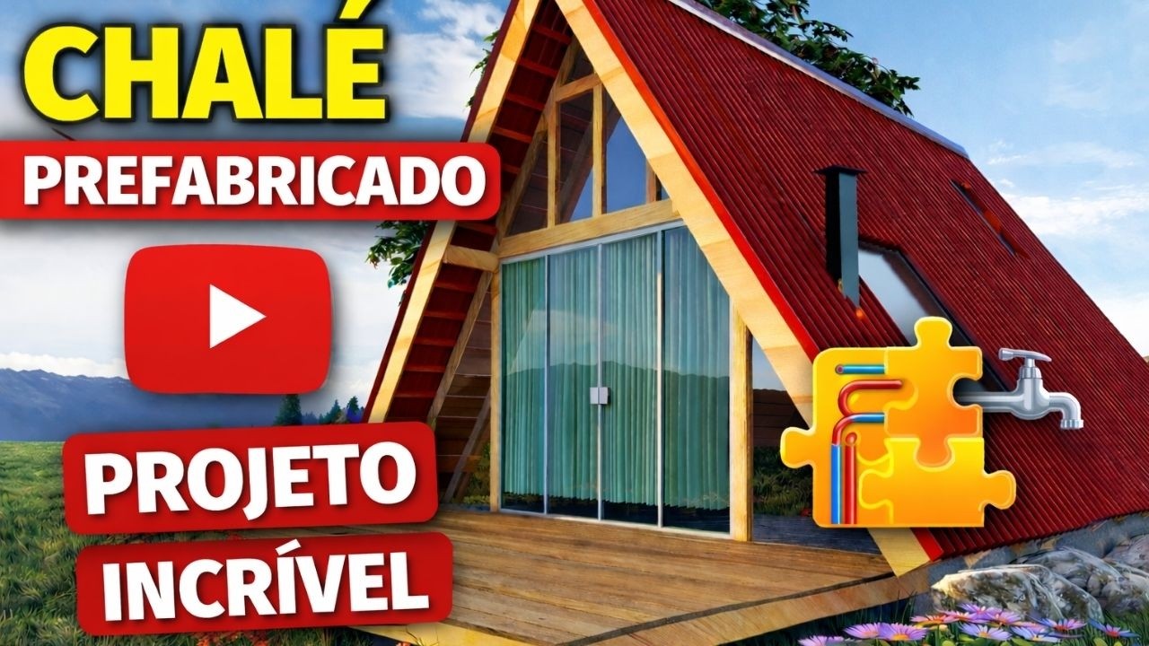Chalé A-frame Pinus Tratado Projeto Personalizado 46,86 m²