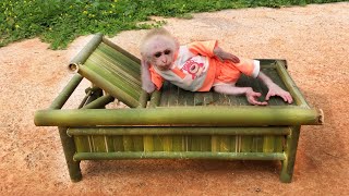 Monkey Bon luxurious when Dad makes a bamboo sunbed by Monkey Bon Family 5,961 views 7 days ago 26 minutes