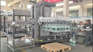 #top Bottleneck! High-Speed Rotary Palletizer for 5L Water Bottles | Single Row Stacking Solution