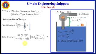 NPSH Example   Varying Water Temperature