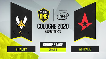 CS:GO - Astralis vs. Vitality [Dust2] Map 2 - ESL One Cologne 2020 - Group B - EU