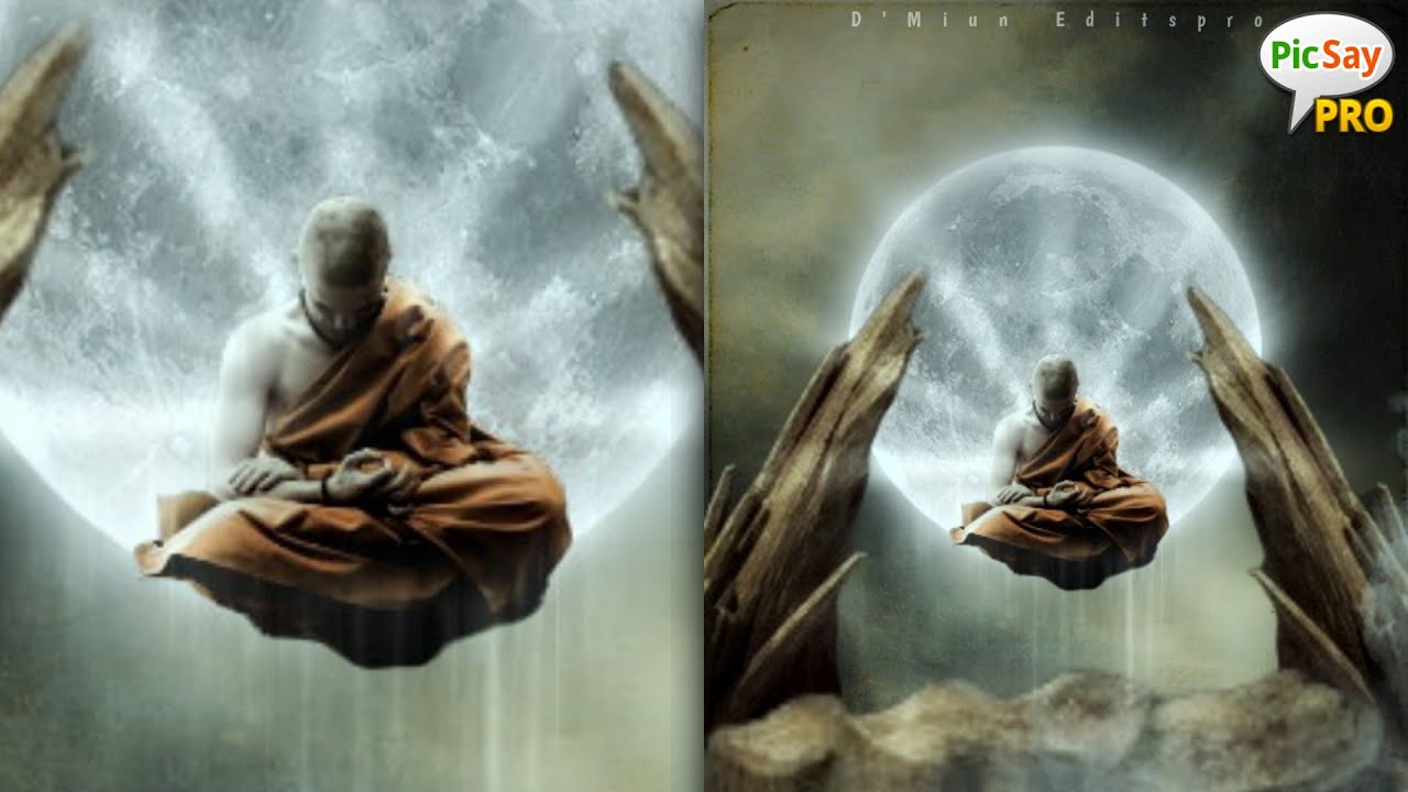 Monk Meditating photo manipulation tutorial | Picsay Pro Tutorial