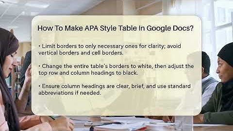 How To Make APA Style Table In Google Docs? - The Language Library