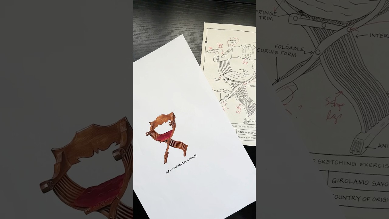 savonarola chair | medieval italian furniture illustration