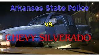 Arkansas State Police take control of HIGH SPEED PURSUIT with old Chevy Silverado - PIT Maneuver