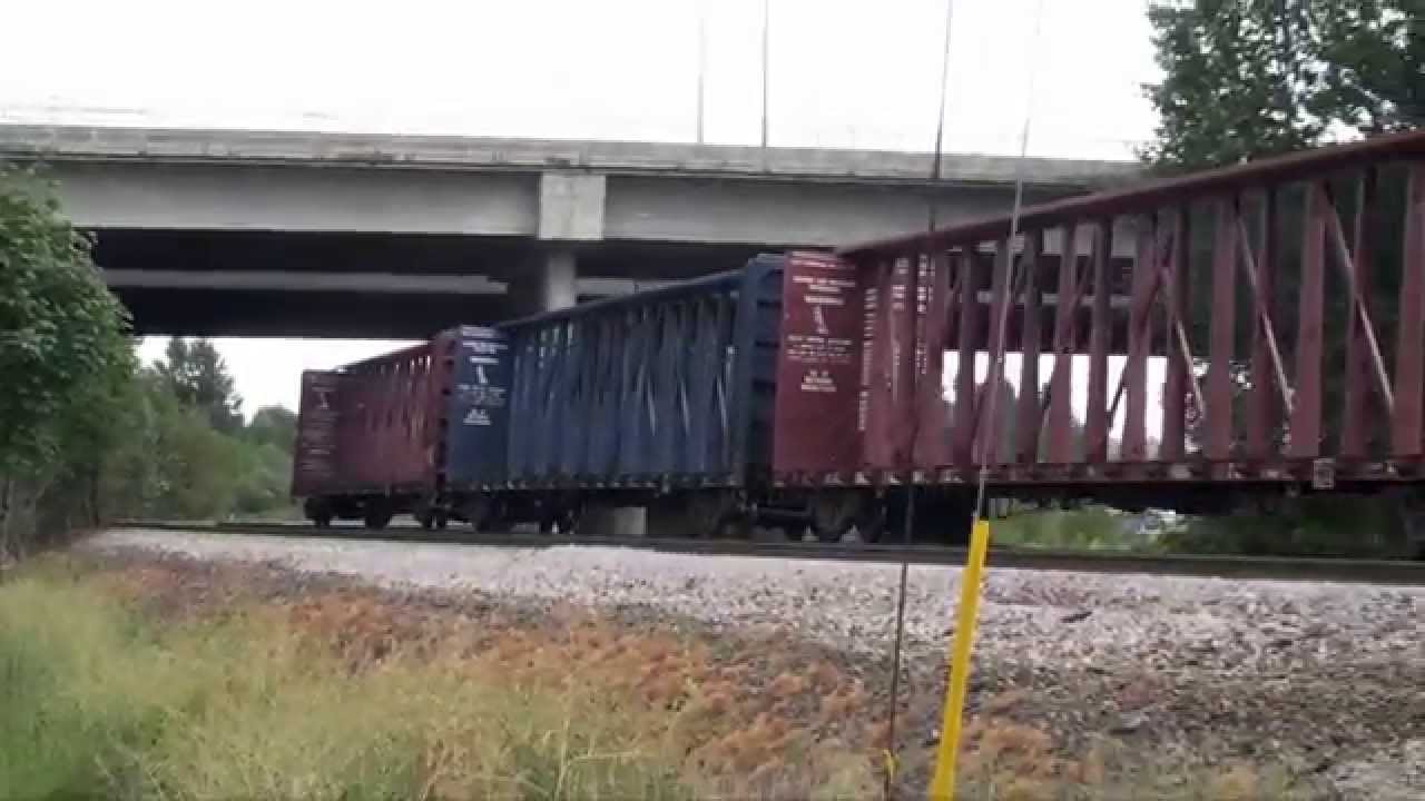 Five trains in Tukwila, WA, 7-22-2015