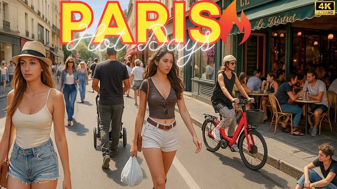 Paris, France 🇫🇷 -  4K PARIS HOT DAYS  🔥 12 JULY 2025 With Captions