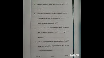 Atomic and Molecular Physics M.Sc physics paper 2022 kumaun university