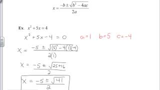 4 8 Quadratic Formula and the Discriminant